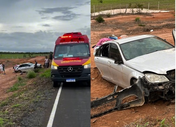 Carro capota na BR-349 e mobiliza equipes de resgate na zona rural de Correntina
