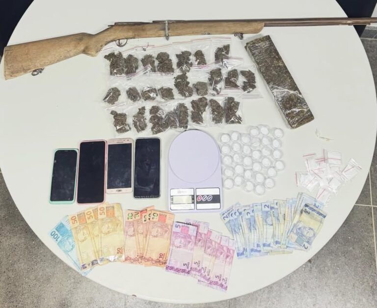 Suspeito é preso por tráfico de drogas em Santa Rita de Cássia