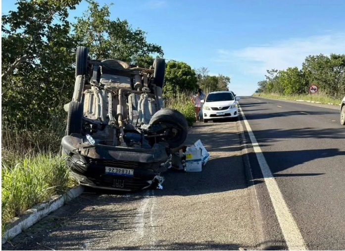 Local do acidente na BR-135, próximo ao distrito de Inhaúmas, no oeste da Bahia