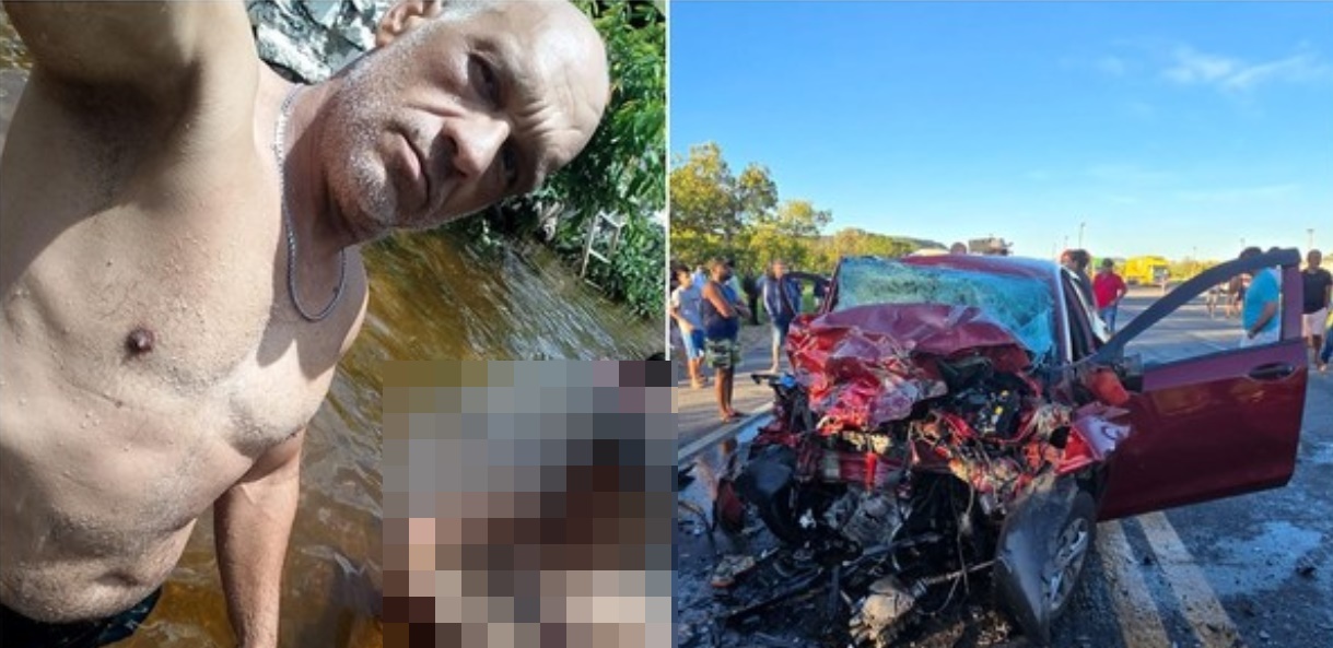 Trecho da BR-020 entre Posse, em Goiás, e o distrito de Rosário, em Correntina, após grave acidente que matou duas pessoas.