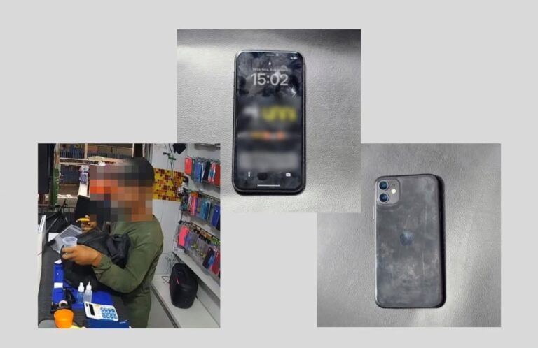 Viatura da Polícia Militar da Bahia durante ação que resultou na recuperação de iPhone furtado em comércio de Barreiras.