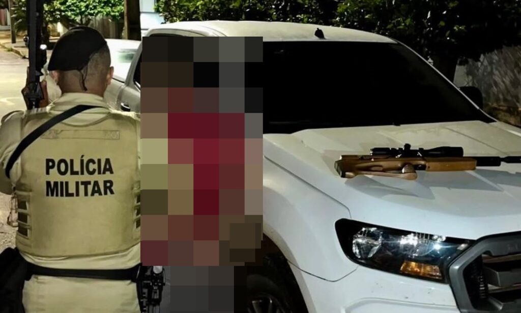 Policiais da CETO do 27º BPM durante prisão de suspeito por tentativa de homicídio em Luís Eduardo Magalhães