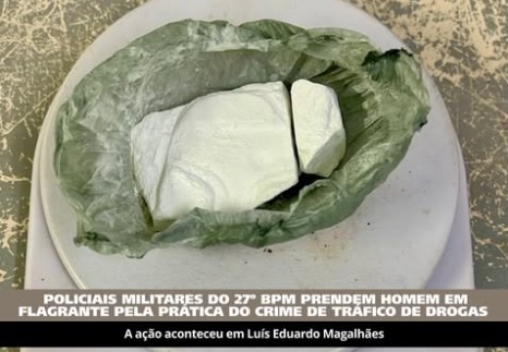 Polícia Militar apreende cocaína e prende suspeito por tráfico de drogas no bairro Santa Cruz, em Luís Eduardo Magalhães