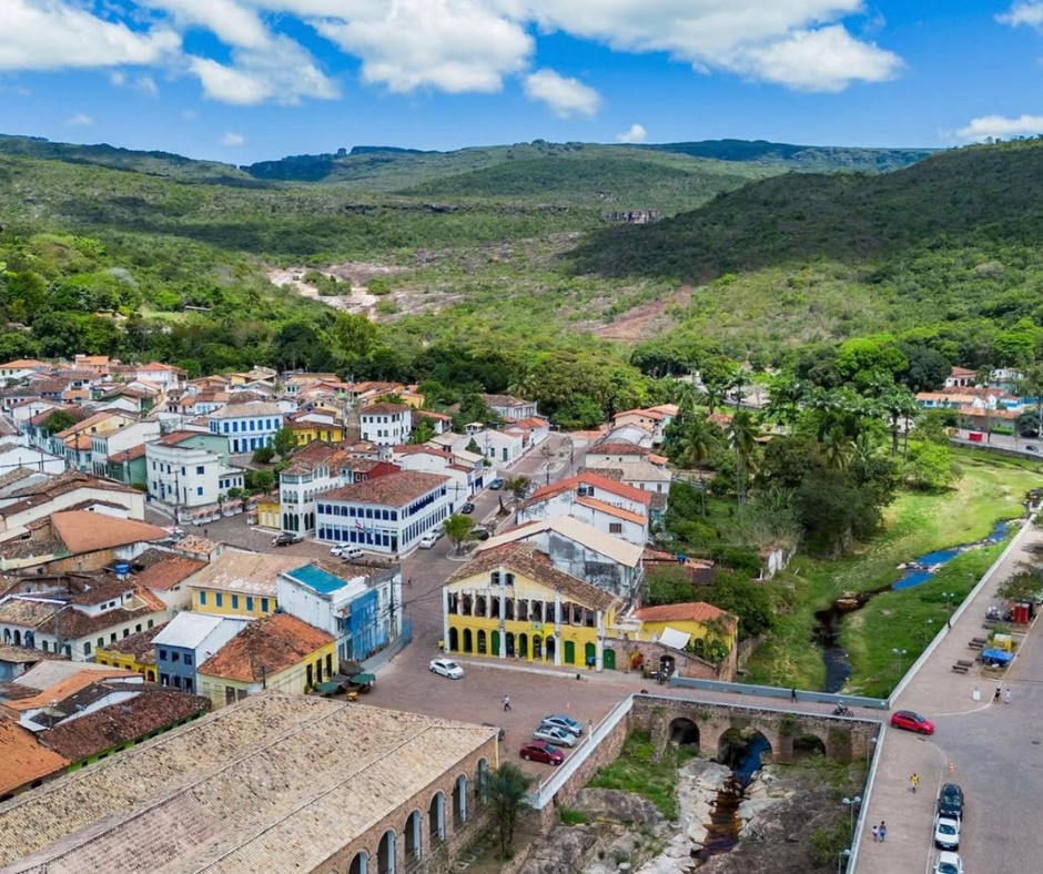 Vista da cidade de Lençóis, na Chapada Diamantina, que registrou 17,3 °C e liderou ranking de menor temperatura do Nordeste, segundo o Inmet.