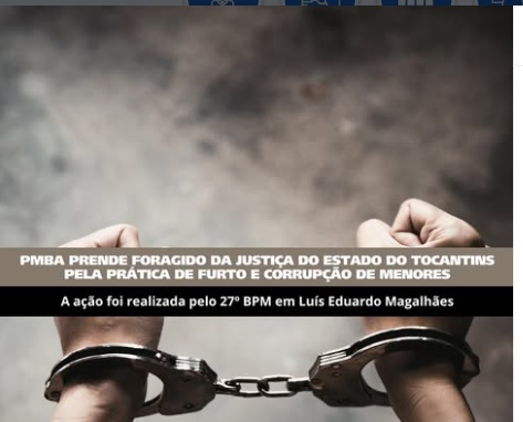 Policial militar conduz foragido da Justiça durante ação do 27º BPM em Luís Eduardo Magalhães