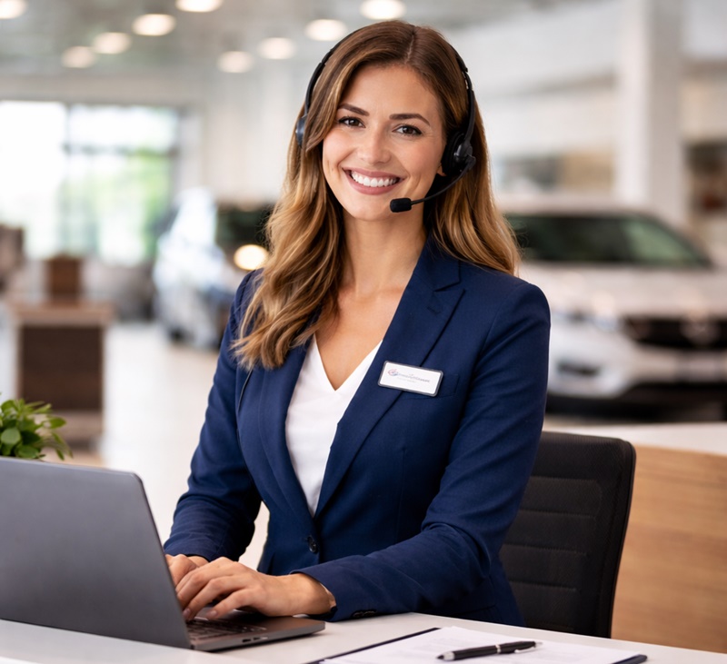 Recepção de concessionária com profissional atendendo clientes em vaga de recepcionista no Grupo NewChase em Luís Eduardo Magalhães.