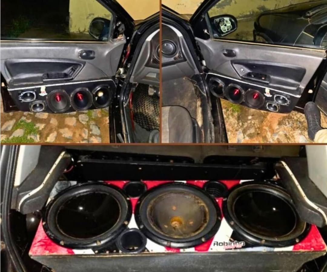 Veículo com som automotivo tipo paredão apreendido pela Polícia Militar em Formosa do Rio Preto, na Bahia