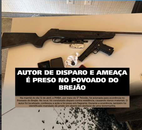 Polícia Militar em ocorrência após disparo contra residência no povoado do Brejão, em Jaborandi, oeste da Bahia