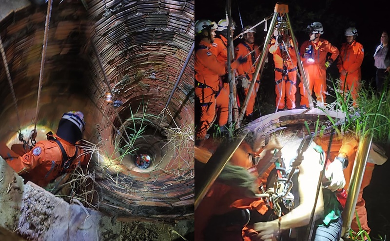 Bombeiros realizam resgate de idosa caída em poço na zona rural do oeste da Bahia