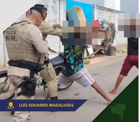 Polícia Militar durante a Operação Força Total com reforço do policiamento nas ruas do oeste da Bahia