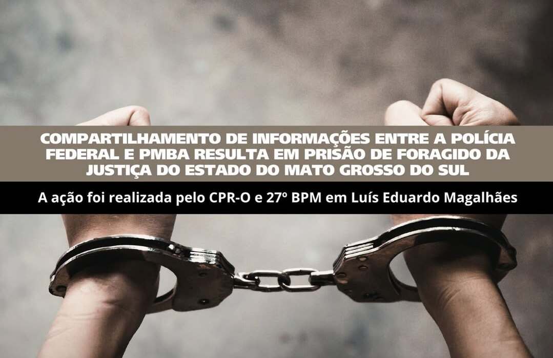 Policiais militares do 27º BPM durante ação que resultou na prisão de foragido da Justiça em Luís Eduardo Magalhães.