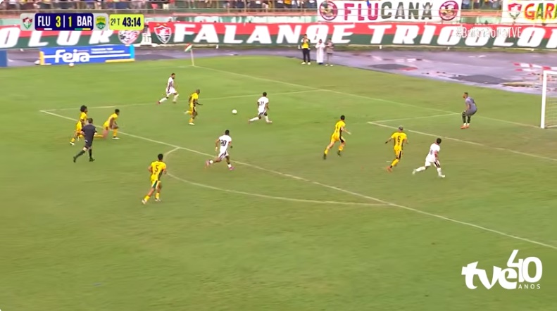Jogadores do Barreiras FC em partida contra o Fluminense de Feira pela quinta rodada do Campeonato Baiano Série B 2026.
