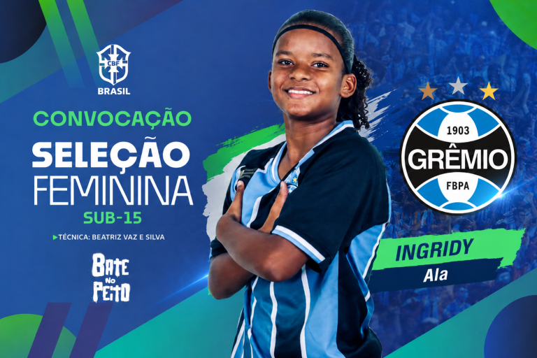 Jogadora Ingridy Marlen durante treinamento de futebol após ser convocada para a Seleção Brasileira Feminina Sub-15.