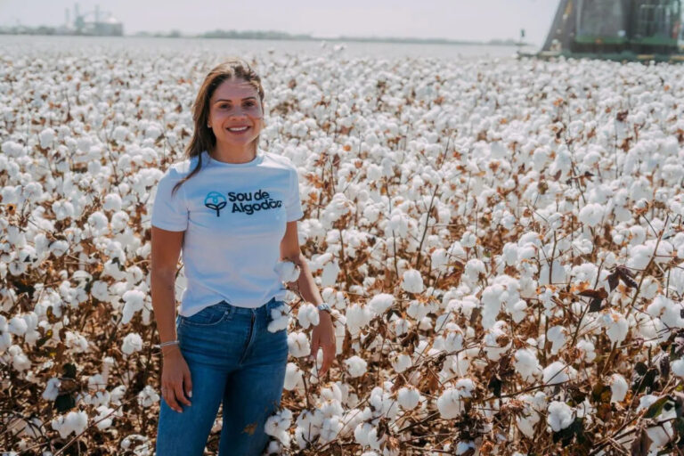 Plantação de algodão na Bahia com destaque para o crescimento da área irrigada e expectativa de safra recorde anunciada durante a Bahia Farm Show.