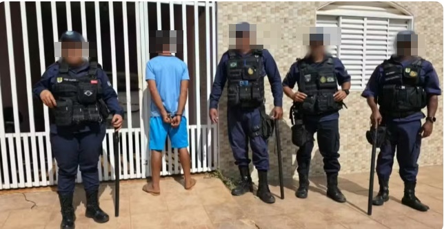 Viatura da Guarda Civil Municipal durante ocorrência de tentativa de furto em delegacia em construção em Riachão das Neves, no oeste da Bahia.