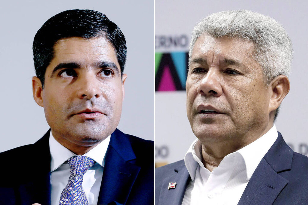 Gráfico da pesquisa Genial/Quaest mostra ACM Neto com 39% e Jerônimo Rodrigues com 38% das intenções de voto para o Governo da Bahia no primeiro turno das eleições de 2026.
