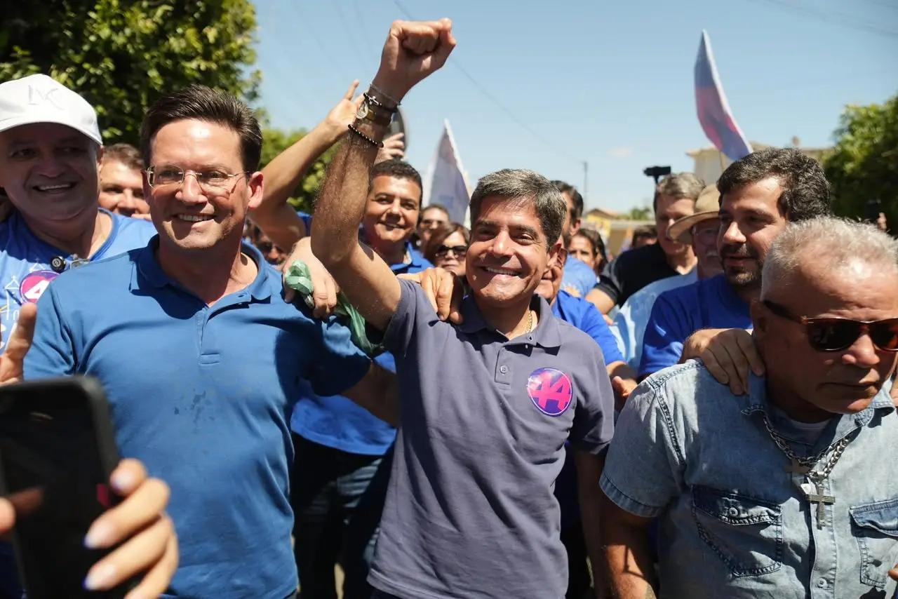 ACM Neto durante ato de abertura oficial da campanha para governador da Bahia, em Carinhanha, no Oeste do estado.