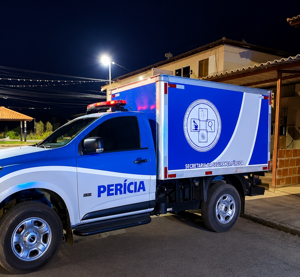 Viatura policial durante atendimento a ocorrência de homicídio e tentativa de homicídio no Sol do Cerrado, em Luís Eduardo Magalhães.