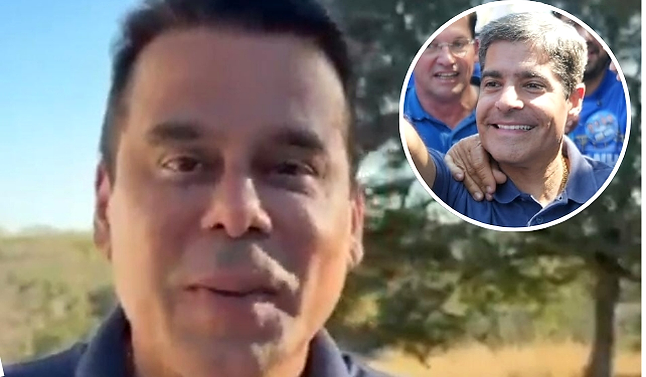 Prefeito de Correntina, Mariano, participa de comício de ACM Neto durante ato de campanha no Oeste da Bahia.