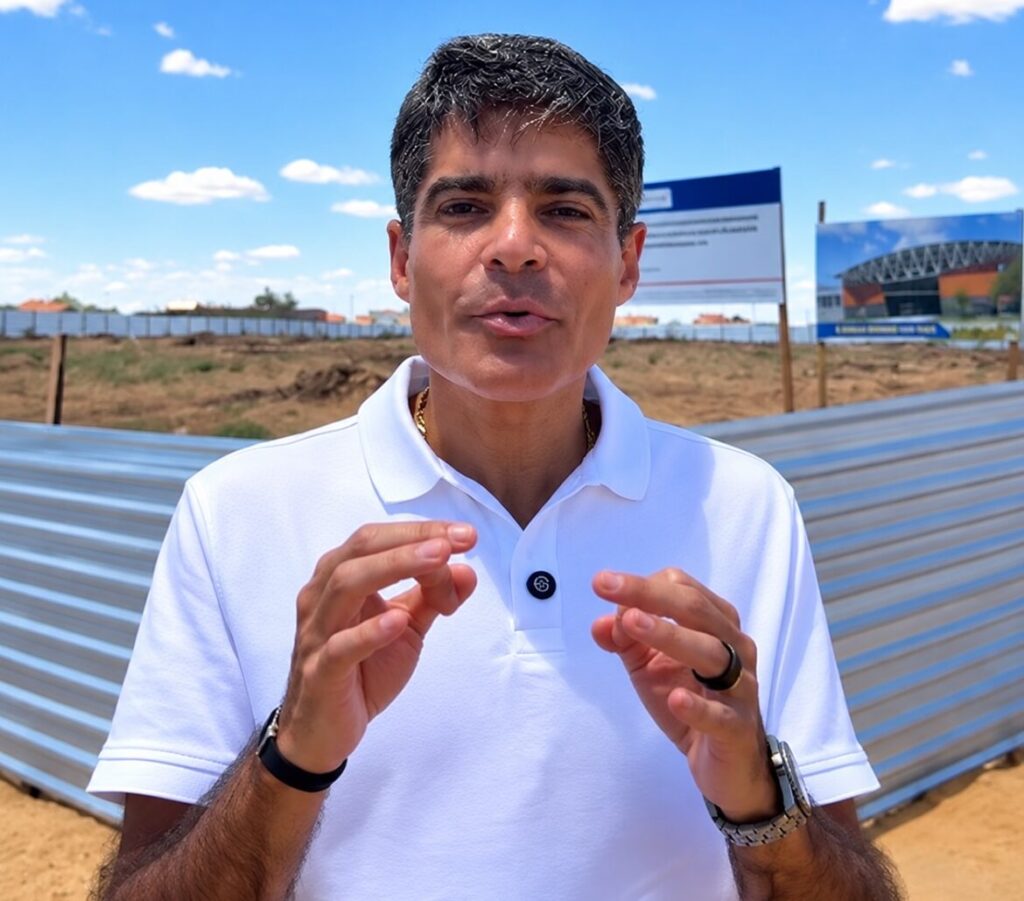 ACM Neto durante agenda política em Barra, no Oeste da Bahia, onde contestou a construção de uma policlínica anunciada pelo governo estadual.