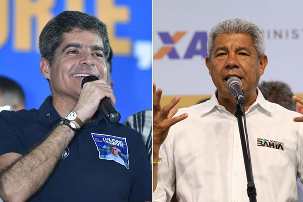 ACM Neto aparece à frente de Jerônimo Rodrigues em pesquisa de intenção de voto para o governo da Bahia.