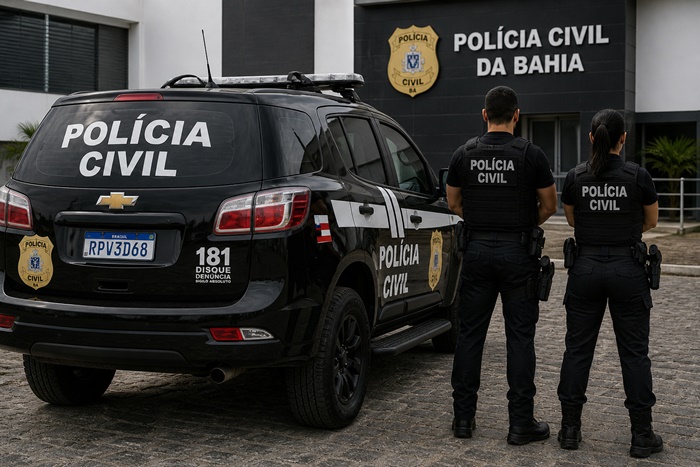 Homem de 56 anos preso pela Polícia Civil no bairro Parque da Cidade, em Barreiras, por descumprimento de medida protetiva contra a ex-companheira.