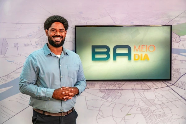 Jornalista Thiago Santos, novo apresentador do Bahia Meio Dia nas TVs Oeste e São Francisco.